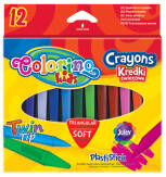 Kredki świecowe  trójkątne plastikowe Colorino Kids PATIO 12 kolorów
