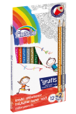 Kredki trójkątne FIORELLO Super Soft 12 kolorów + 2 gratis