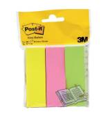 Zakładki indeksujące POST-IT®, papier, 26x76mm, 3x100 kart., mix kolorów