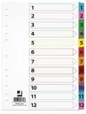 Przekładki do segregatora kartonowe A4 Q-CONNECT indeks 1-12 mix kolorów