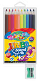 Kredki okrągłe Jumbo Colorino Kids PATIO 10 kolorów + temperówka