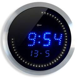 Zegar ścienny CEP LED 30cm niebiesko-srebrny